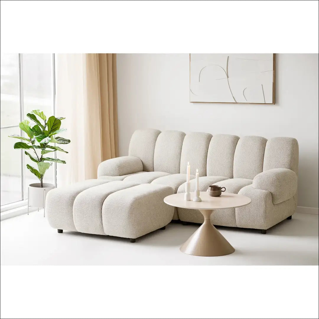 2,5 vietos modulinė sofa su pufu smėlio spalvos kairėn RD240 - €1,491 Save 15% __label:Pristatymas 5-14 d.d., Modular