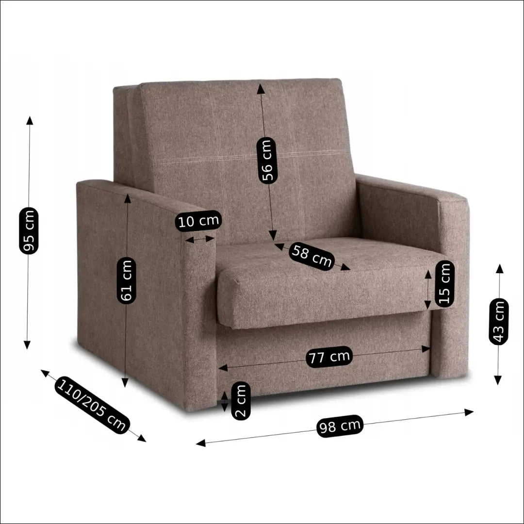 2 miegamų fotelių rinkinys su audiniu smėlio spalvos TE663 - €1,367 Save 15% __label:Pristatymas 5-14 d.d., elite,
