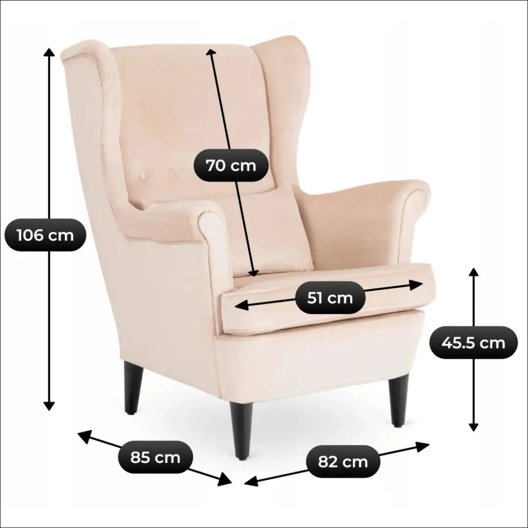 2 poilsio krėslas su pakoja smėlio spalvos aksomas TE2067 - €284 Save 15% __label:Pristatymas 5-14 d.d., Newelite