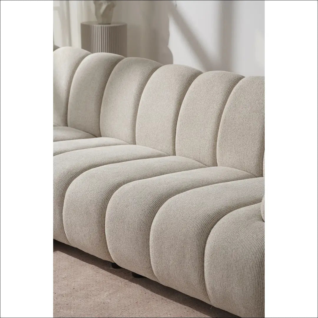 3,5 vietos modulinė sofa su pufu smėlio spalvos kairėn RD238 - €1,912 Save 15% __label:Pristatymas 5-14 d.d., Modular