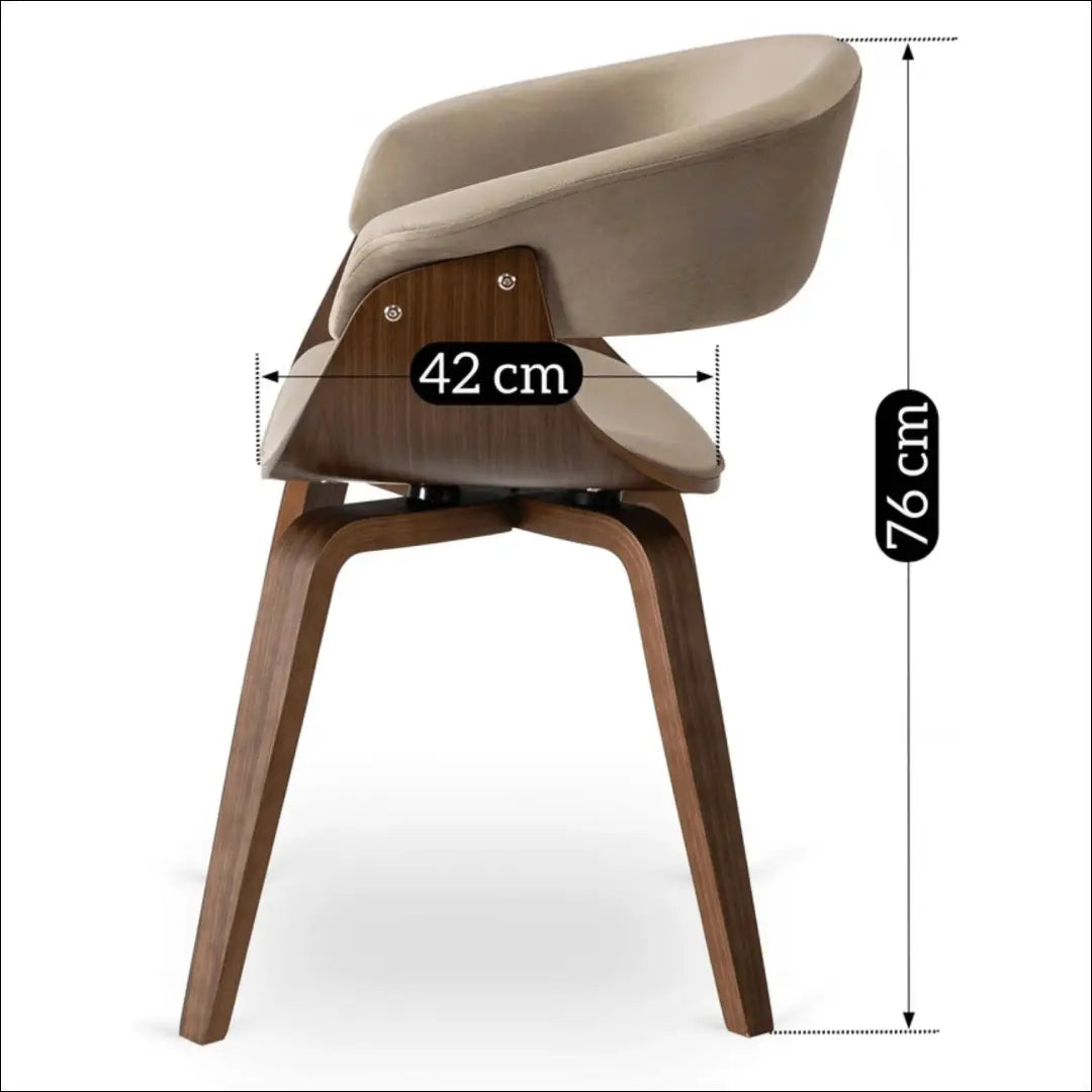 Aksominė kėdė smėlio/riešutmedžio spalvos TE1474 - €134.82 Save 15% __label:Pristatymas 5-14 d.d., Newelite Naujausi