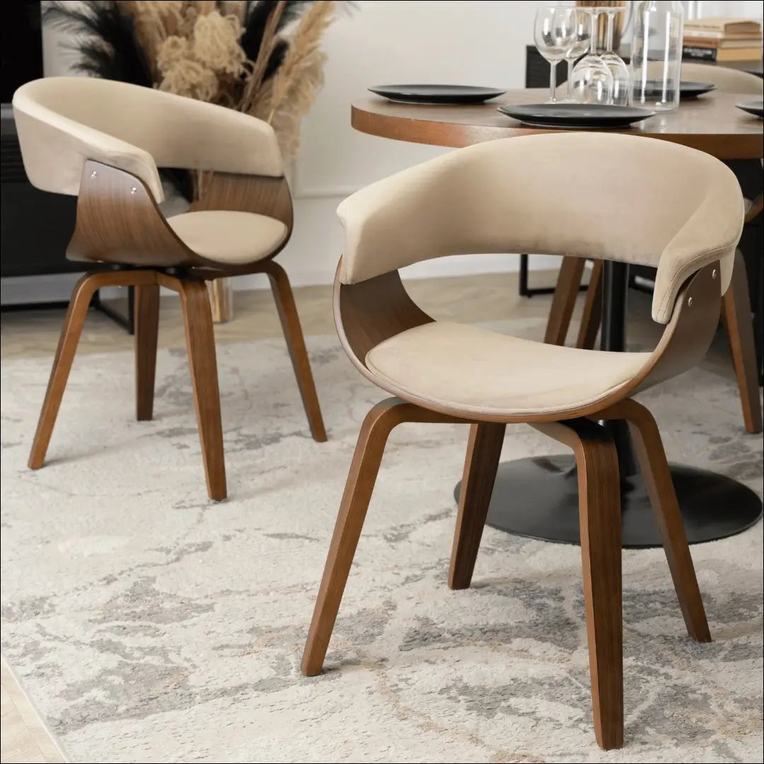 Aksominė kėdė smėlio/riešutmedžio spalvos TE1474 - €134.82 Save 15% __label:Pristatymas 5-14 d.d., Newelite Naujausi