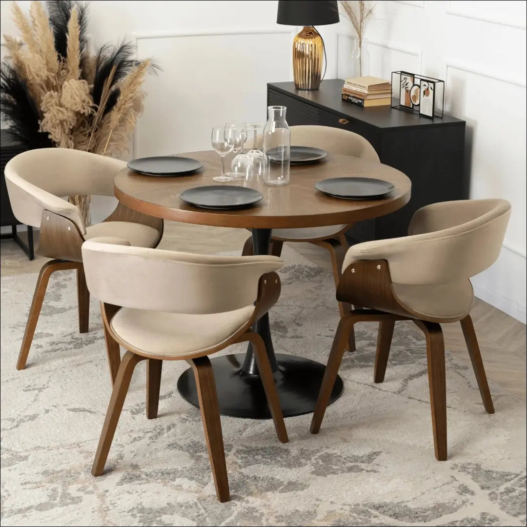 Aksominė kėdė smėlio/riešutmedžio spalvos TE1474 - €134.82 Save 15% __label:Pristatymas 5-14 d.d., Newelite Naujausi