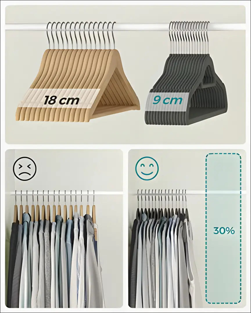 Aksominių pakabų komplektas 20 vnt SM1318 - €47 Save 30% 25-50, __label:Pristatymas 5-14 d.d., notouch30, pakabos, song