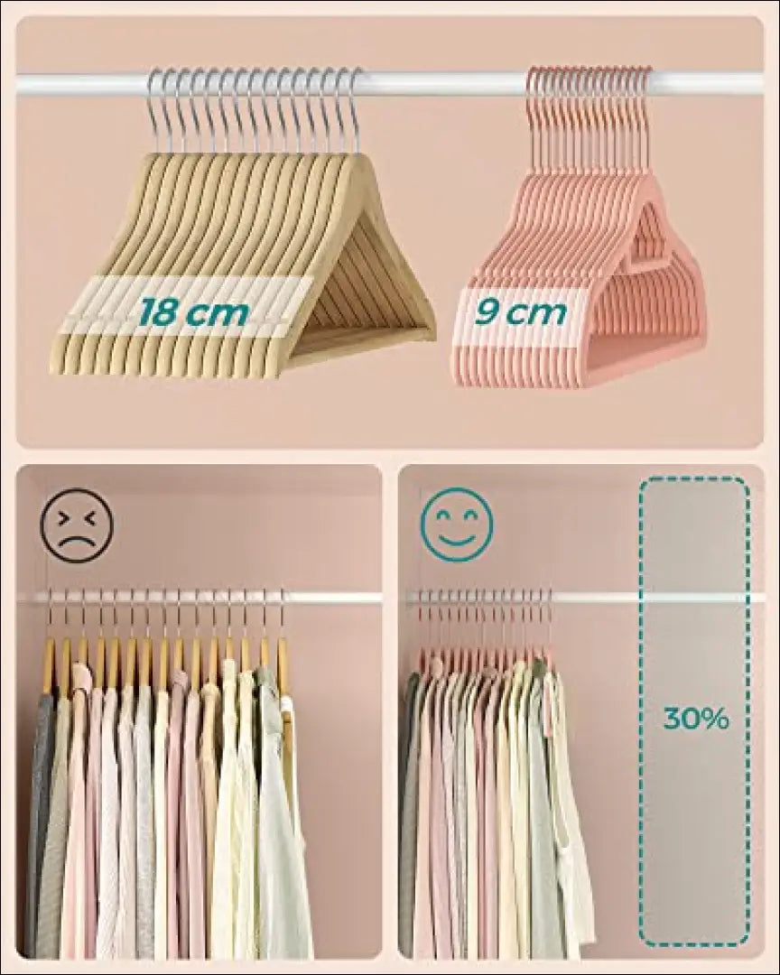 Aksominių pakabų komplektas 50 vnt SM1327 - €53 Save 40% 50-100, __label:Pristatymas 5-14 d.d., notouch30, pakabos,