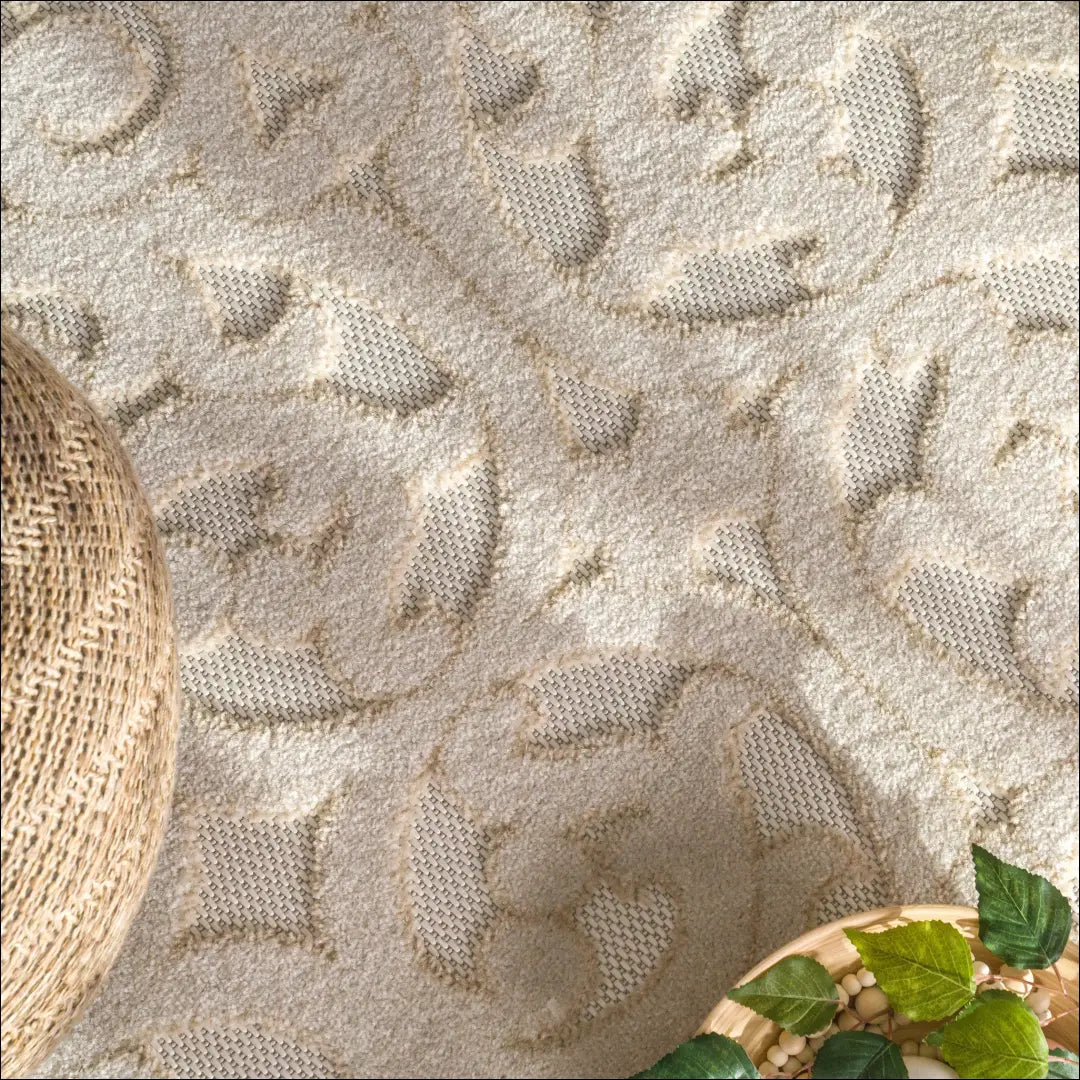 Apvalus lauko/terasos kilimas RU1535 - €140 Save 50% 100-200, __label:Pristatymas 1-2 d.d., apvalus, color-kremas,