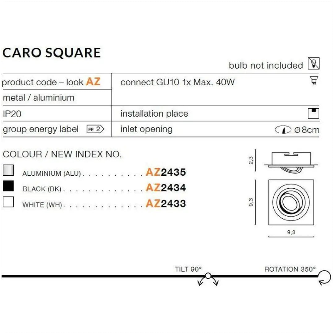 “AZzardo” įleidžiamas LED šviestuvas DI11147 - €16 Save 50% __label:Pristatymas 1-2 d.d., color-balta, interjeras,