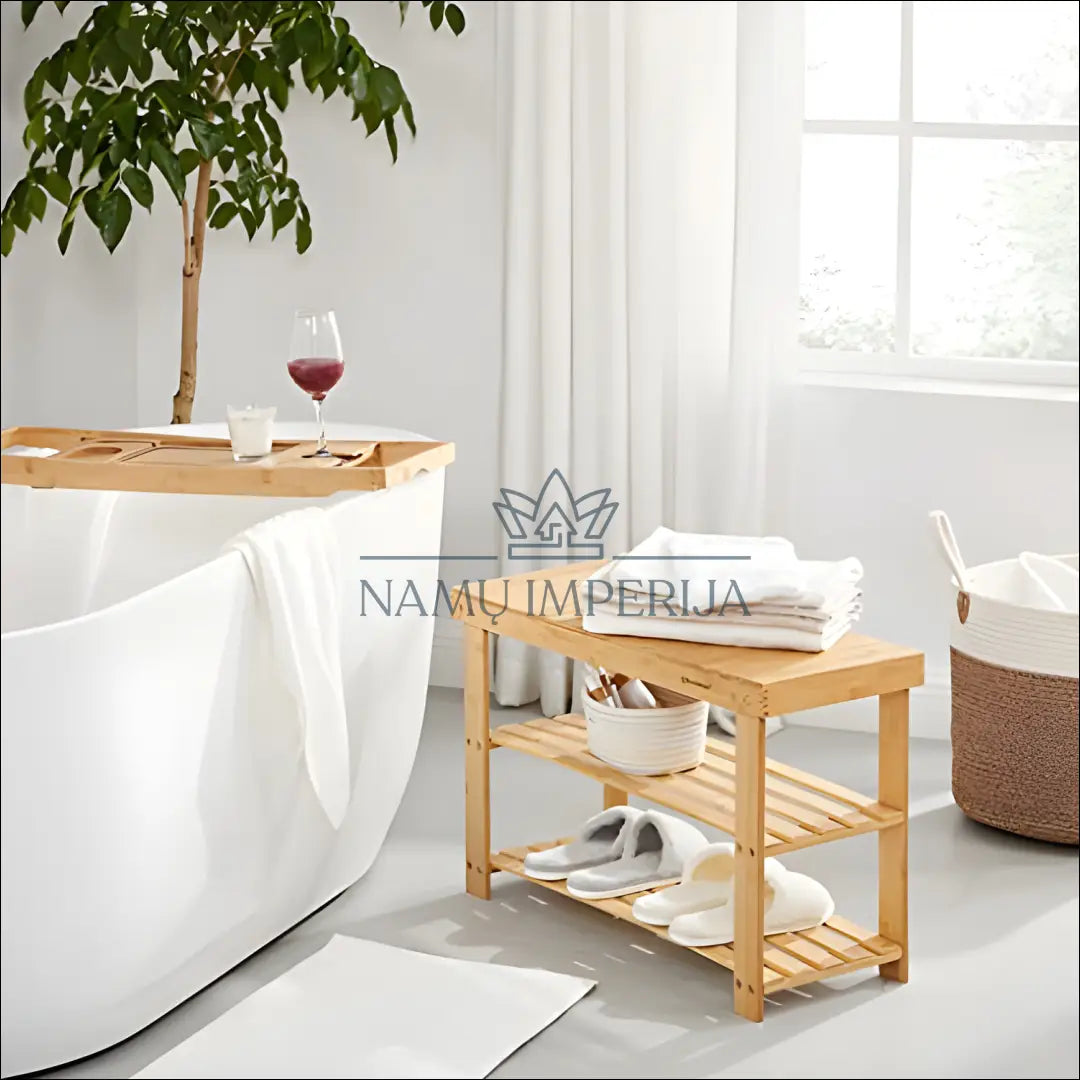 Bambukinis suoliukas su lentyna SM1479 - €65 Save 40% 50-100, __label:Pristatymas 5-14 d.d., batu-suoliukas, notouch30,