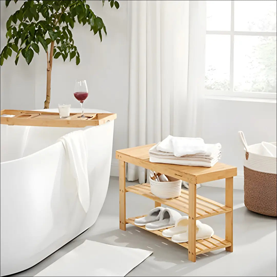 Bambukinis suoliukas su lentyna SM1479 - €65 Save 40% 50-100, __label:Pristatymas 5-14 d.d., batu-suoliukas, notouch30,