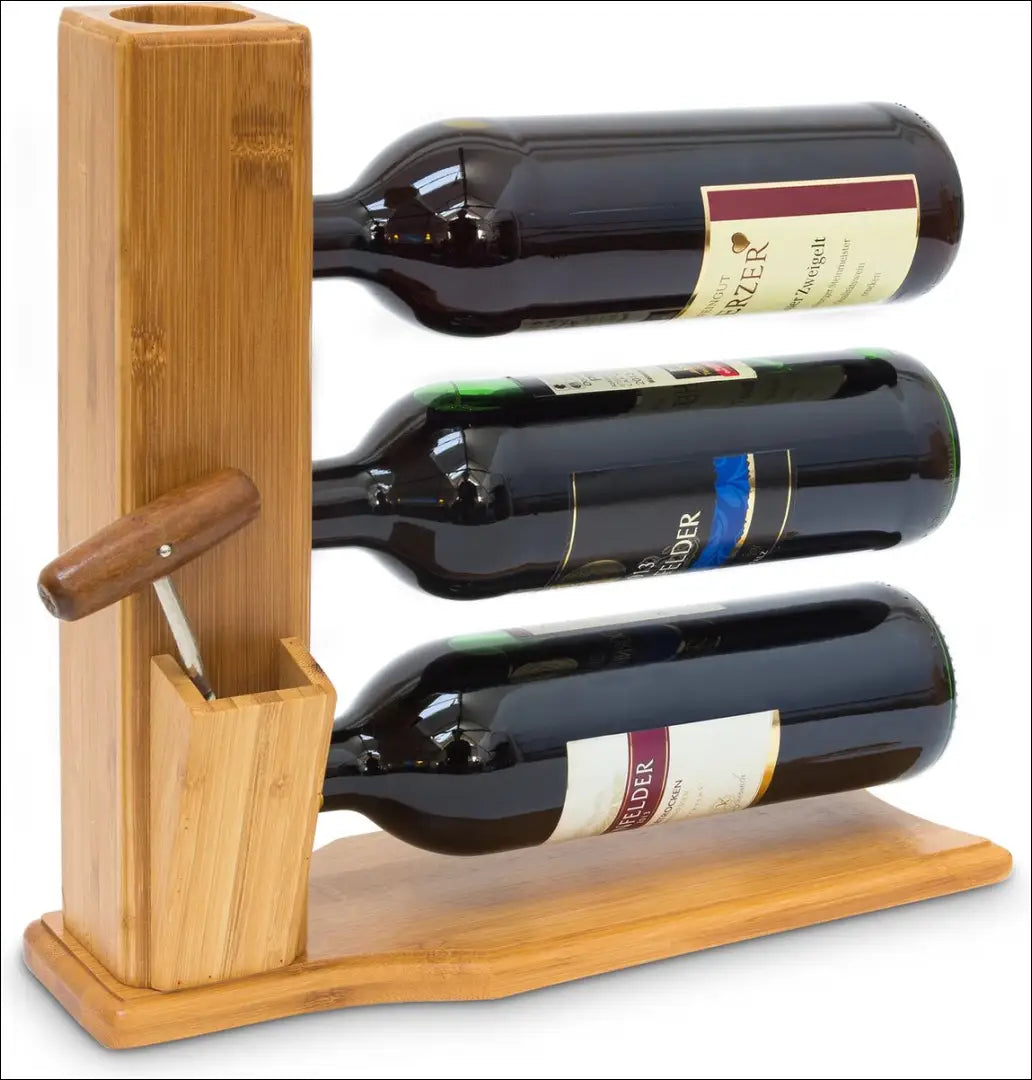 Bambukinis vyno laikiklis - 3 buteliams DA0159 - €15 Save 50% __label:Pristatymas 1-2 d.d., under-25, virtuves,