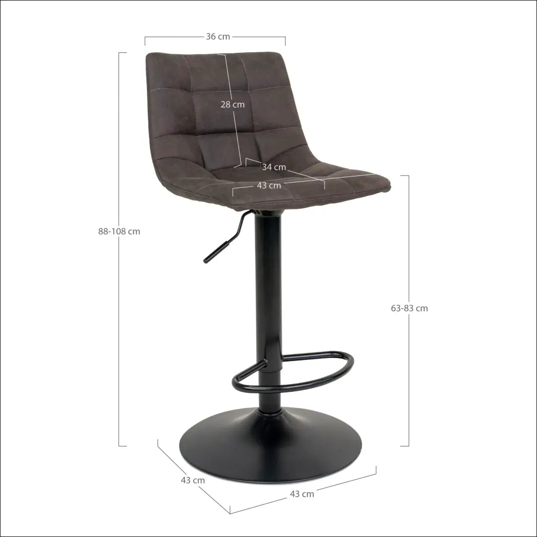 Baro kėdė mikropluošto tamsiai pilka juodos kojelės RD051 - €104 Save 15% 100-200, __label:Pristatymas 5-14 d.d., Bar &