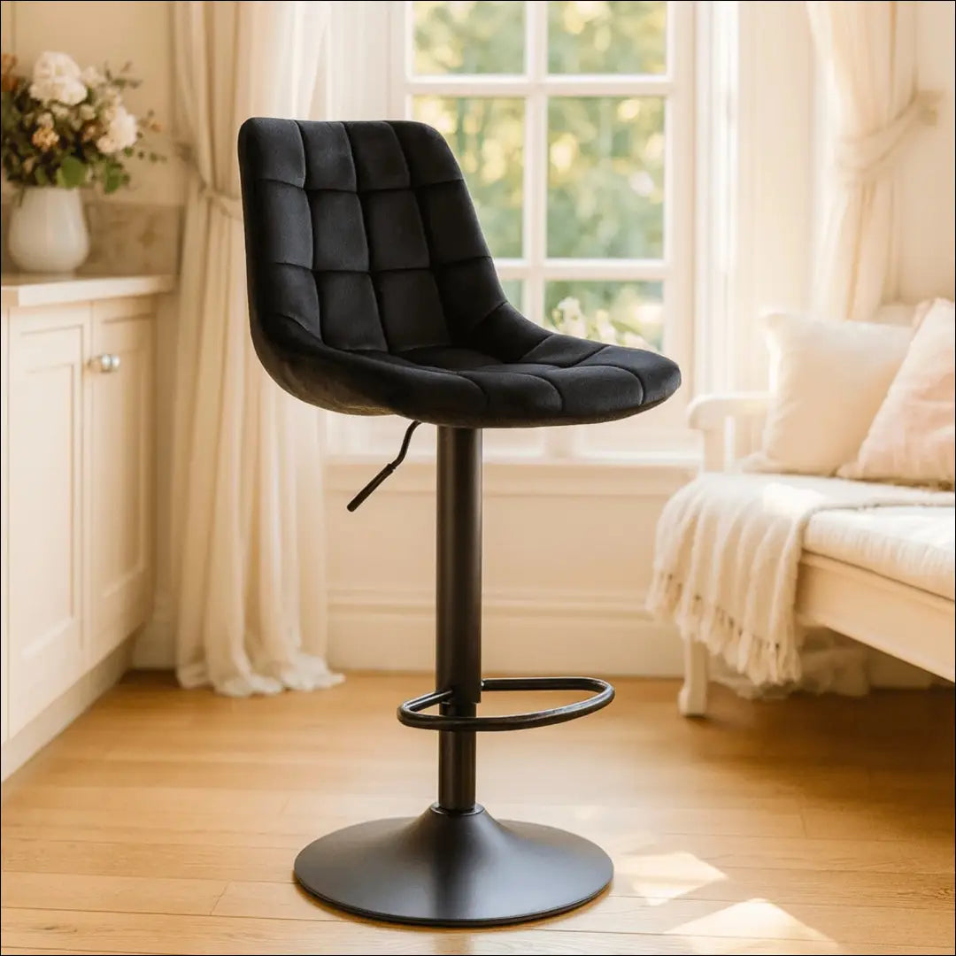 Baro kėdė su veliūro audiniu juodos spalvos TE247 - €62 Save 15% 50-100, __label:Pristatymas 5-14 d.d., elite, Hokery,