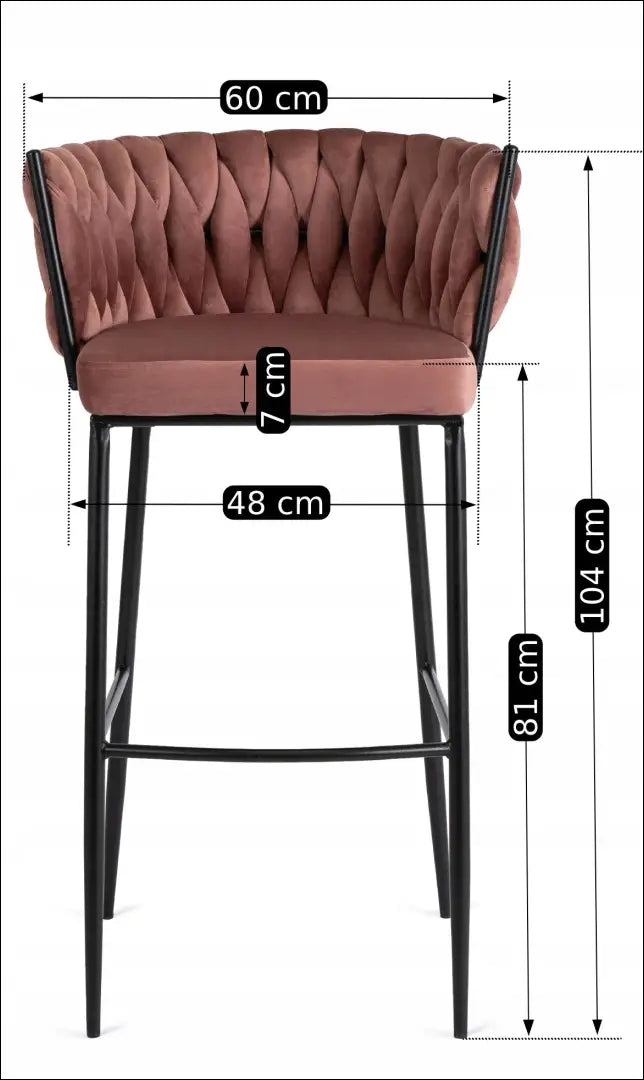 Baro kėdė su veliūro audiniu rožinės spalvos TE281 - €89 Save 15% 50-100, __label:Pristatymas 5-14 d.d., elite, Hokery,