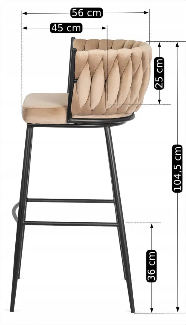 Baro kėdė su veliūro audiniu smėlio spalvos TE157 - €95 Save 15% 50-100, __label:Pristatymas 5-14 d.d., elite, Hokery,