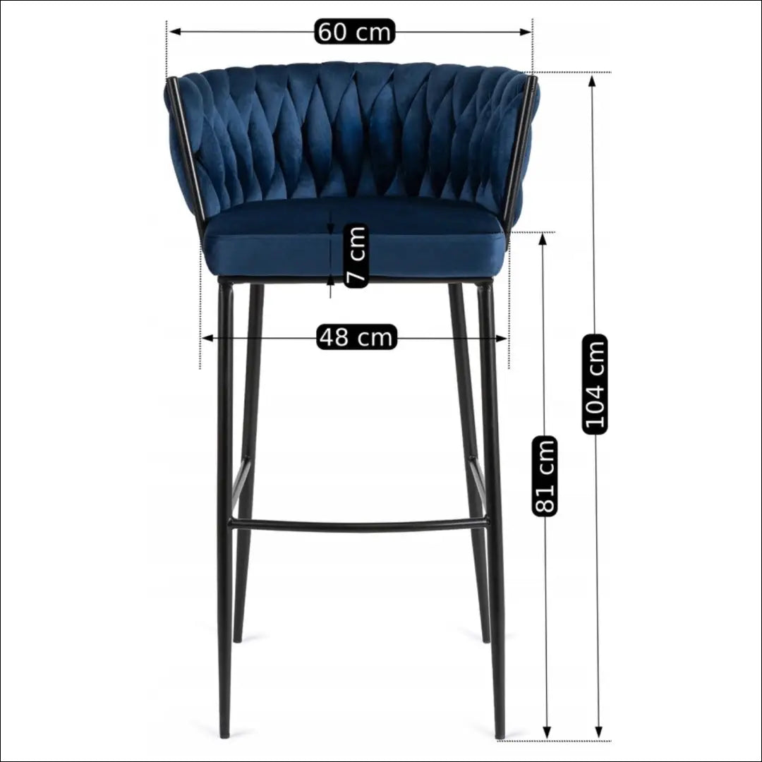 Baro kėdė su veliūro audiniu tamsiai mėlynos spalvos TE263 - €95 Save 15% 50-100, __label:Pristatymas 5-14 d.d., elite,