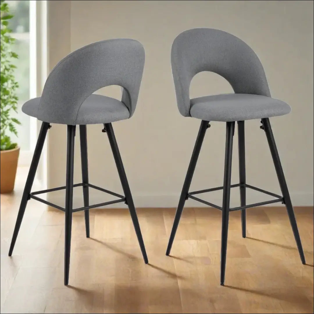 Baro kėdė VI1079 - €65 Save 50% 50-100, __label:Pristatymas 1-2 d.d., baro-kedes, color-pilka, material-gobelenas €50