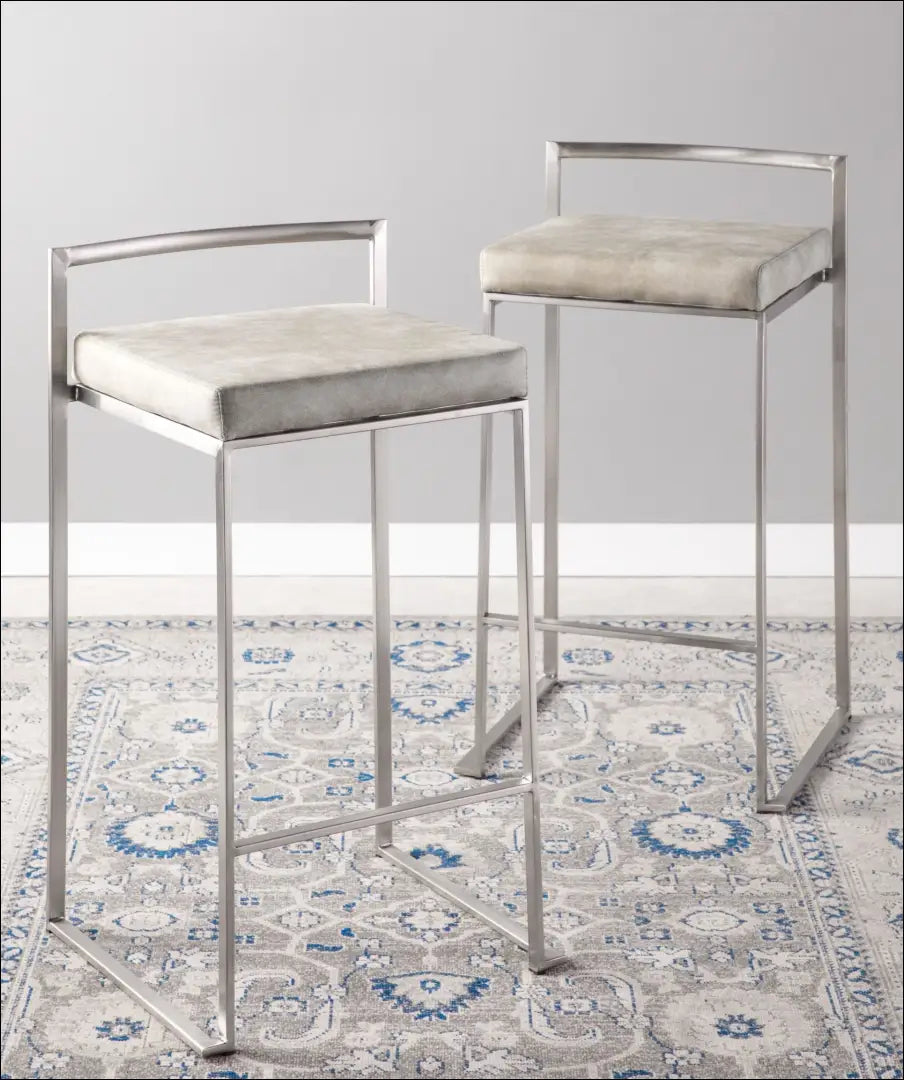 Baro kėdė VI1089 - €60 Save 50% 50-100, __label:Pristatymas 1-2 d.d., baro-kedes, color-pilka, color-sidabrine €50