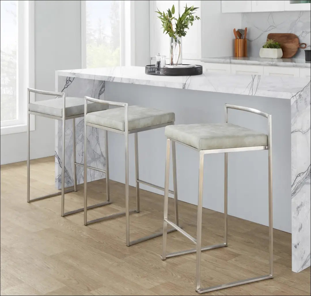 Baro kėdė VI1089 - €60 Save 50% 50-100, __label:Pristatymas 1-2 d.d., baro-kedes, color-pilka, color-sidabrine €50