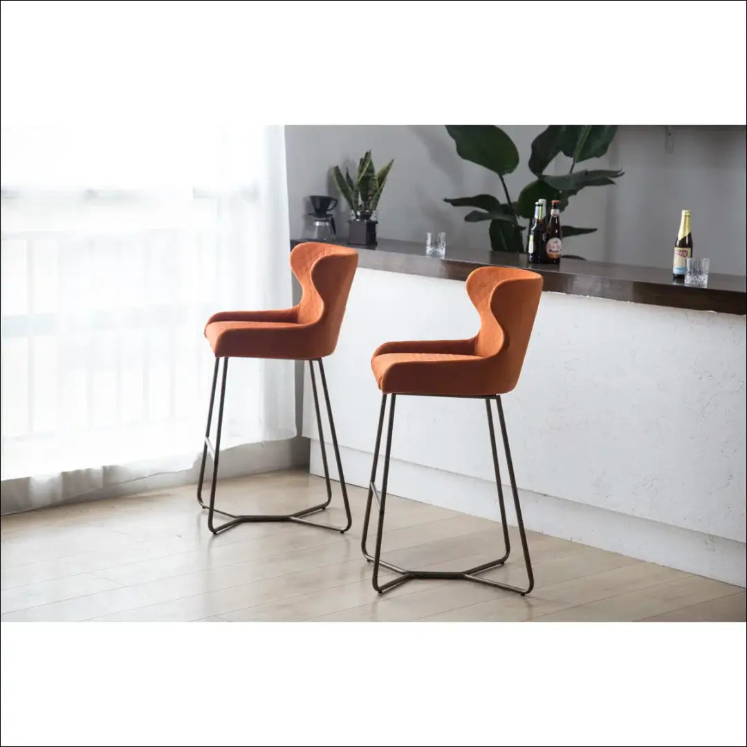 Baro kėdė VI1097 - €89 Save 55% 50-100, __label:Pristatymas 1-2 d.d., baro-kedes, color-oranzine, material-aksomas €50