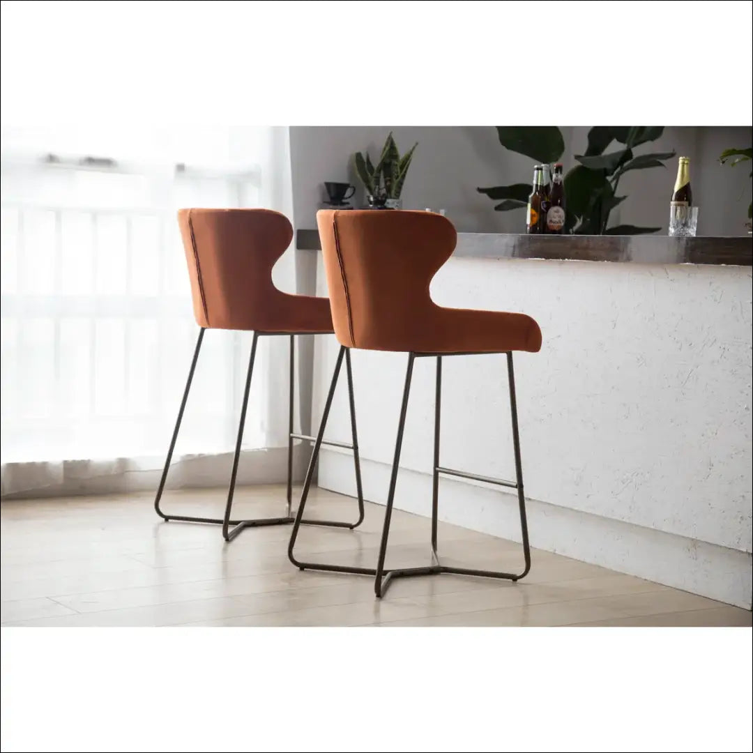 Baro kėdė VI1097 - €89 Save 55% 50-100, __label:Pristatymas 1-2 d.d., baro-kedes, color-oranzine, material-aksomas €50