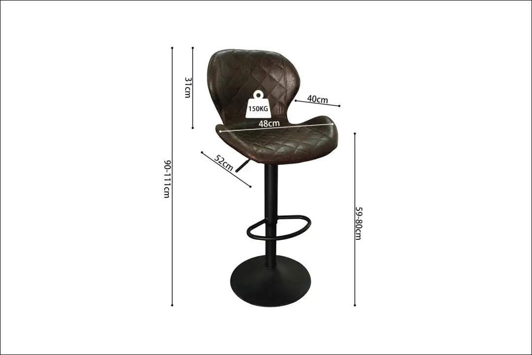 Baro kėdė VI1125 - €74 Save 50% 50-100, __label:Pristatymas 1-2 d.d., baro-kedes, color-ruda, material-dirbtine-oda €50