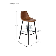 Įkelti vaizdą į galerijos rodinį, Baro kėdė VI471 - €130 Save 55% 100-200, baro-kedes, color-juoda, color-ruda, material-eko-oda kėdės | Namų
