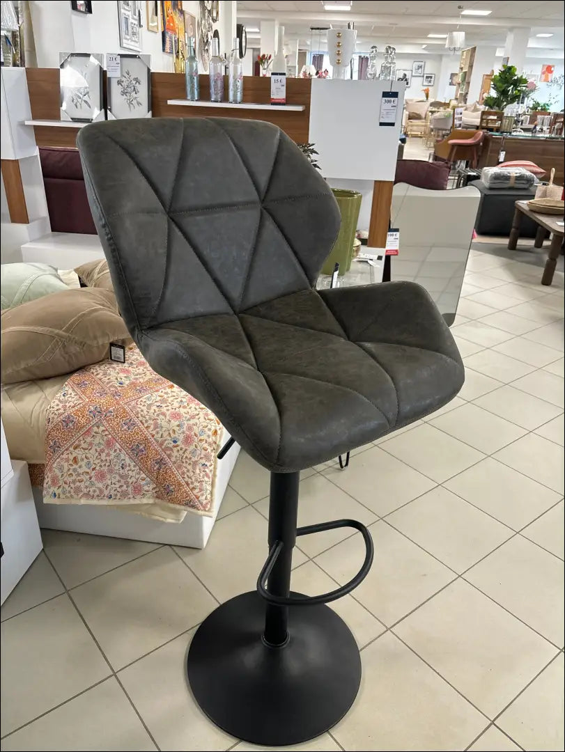 Baro kėdė VI782 - €48 Save 65% 25-50, __label:Pristatymas 1-2 d.d., baro-kedes, color-juoda, color-pilka Ruda / Eko oda