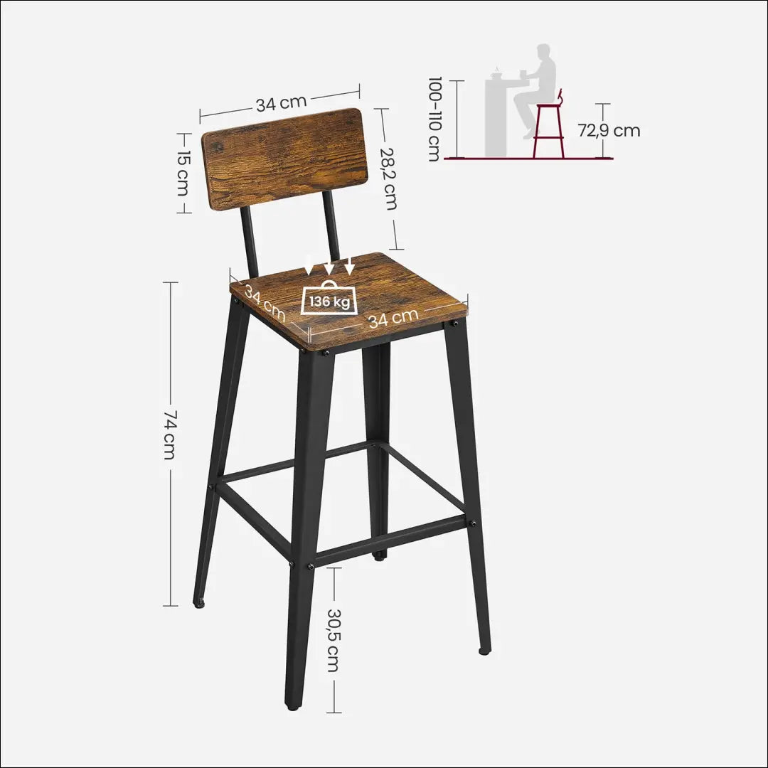 Baro kėdžių komplektas (2vnt) SM080 - €118 Save 40% 100-200, __label:Pristatymas 5-14 d.d., baro-kedes, notouch30, song