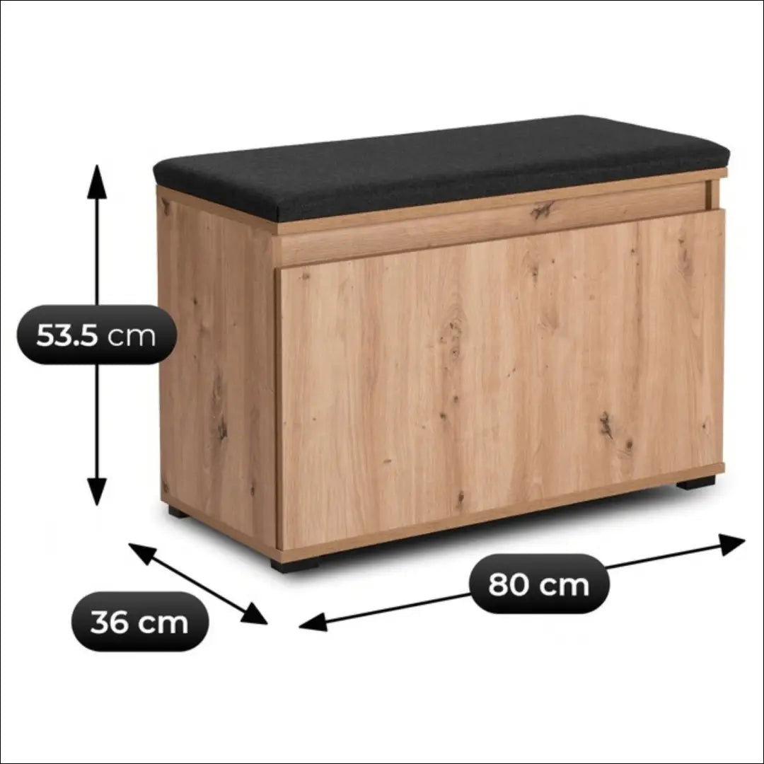 Batų spintelė iš MDF ąžuolo spalvos / grafito 80 cm TE795 - €116 Save 15% 100-200, __label:Pristatymas 5-14 d.d.,