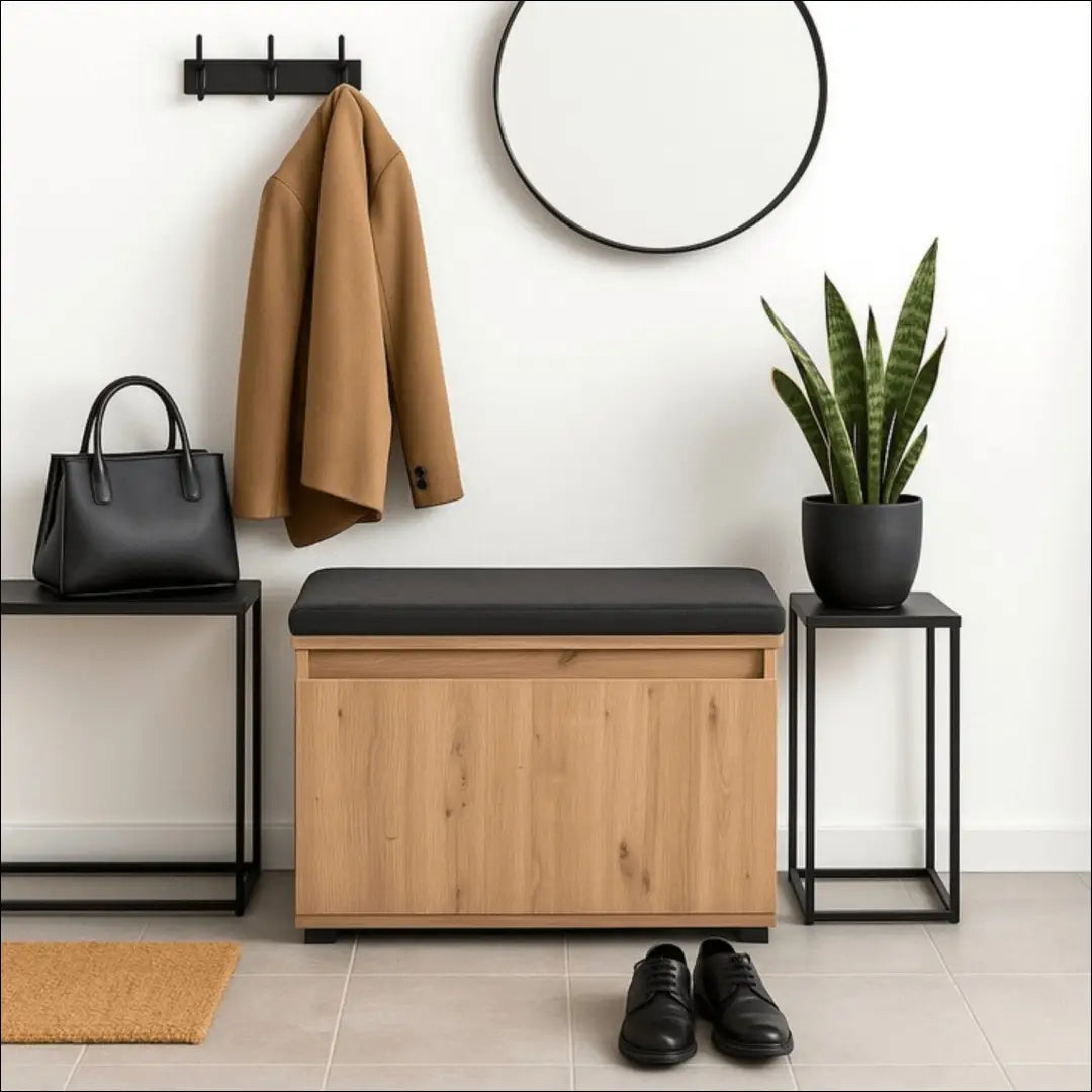 Batų spintelė iš MDF ąžuolo spalvos / grafito 80 cm TE795 - €116 Save 15% 100-200, __label:Pristatymas 5-14 d.d.,