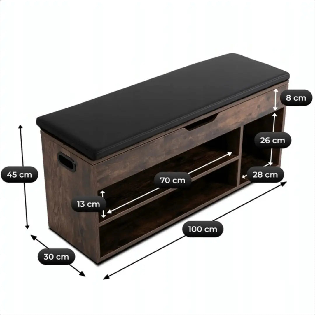 Batų spintelė juodos spalvos / ąžuolo 100 cm TE1092 - €76 Save 20% 50-100, __label:Pristatymas 5-14 d.d., elite,