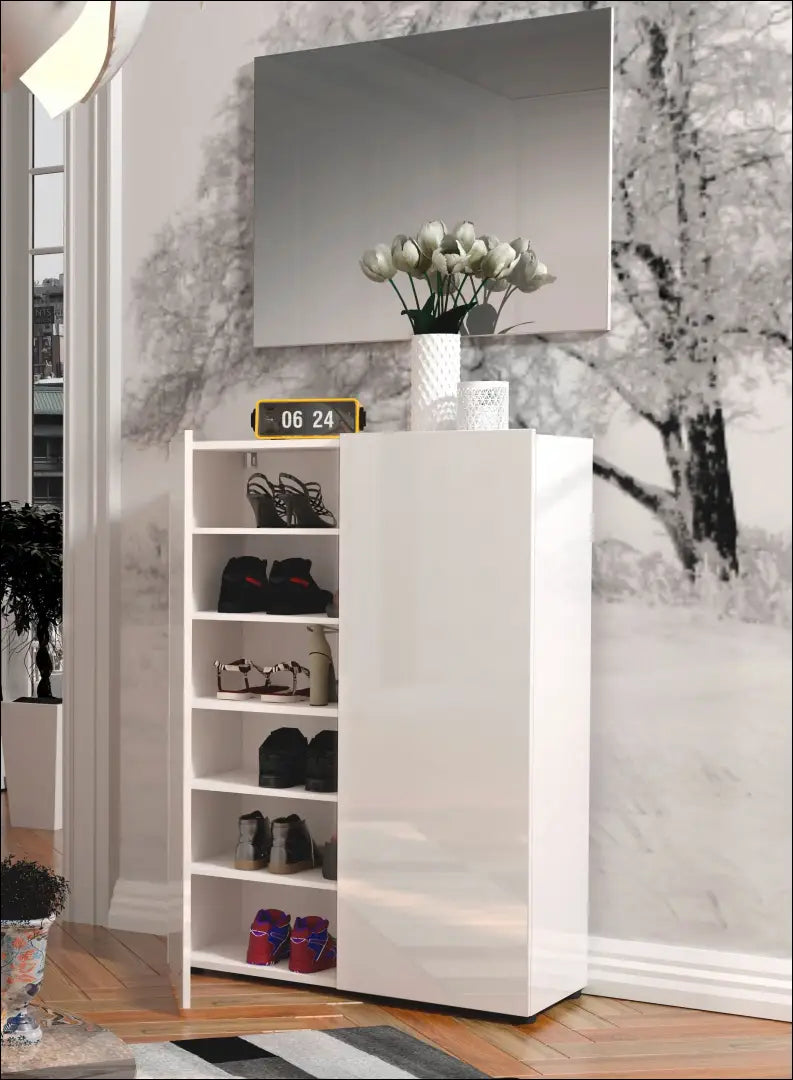 Batų spintelė KI1535 - €95 Save 50% 50-100, __label:Pristatymas 1-2 d.d., batu-lentyna, batu-spintele, color-balta €50