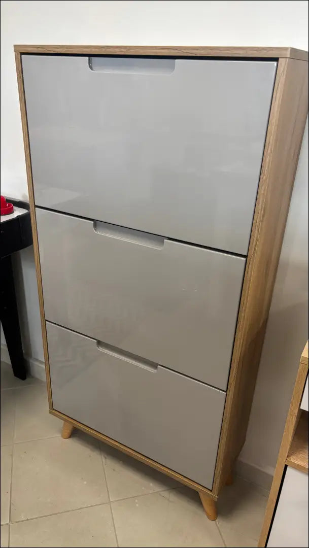 Batų spintelė KI1850 - €60 Save 65% 50-100, __label:Pristatymas 1-2 d.d., color-pilka, color-ruda, material-mdf Grožio