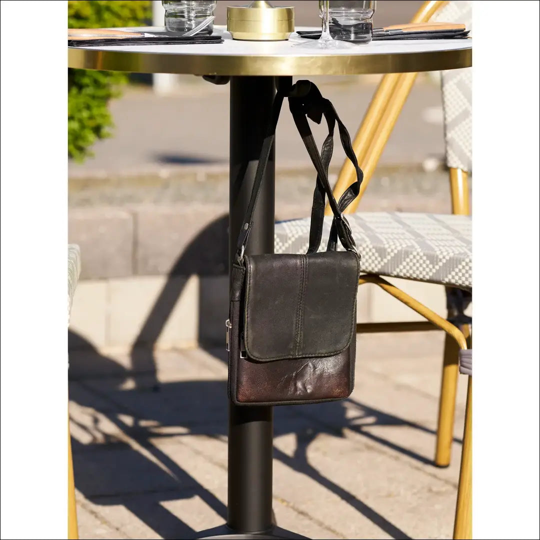 Bistro stalas marmuro imitacijos baltas su auksiniais kraštais juodos kojos aliuminis ø60x73 cm RD1100 - €160 Save 20%