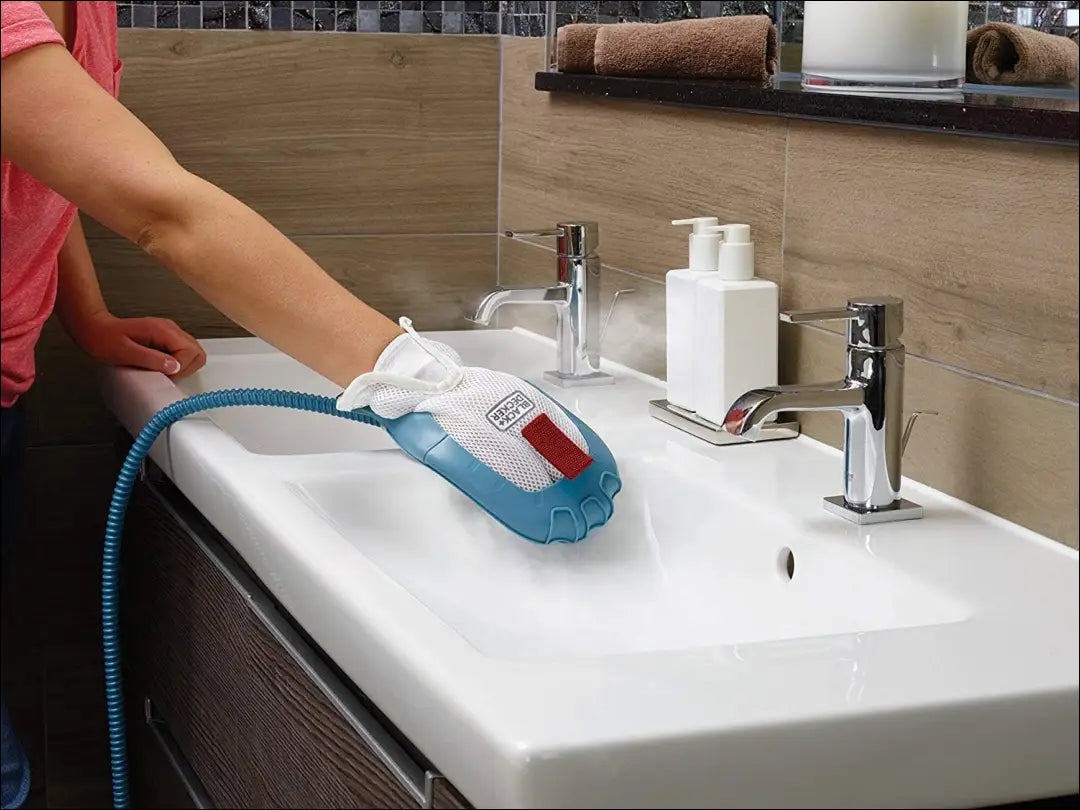 BLACK + DECKER garinė šluota su rankiniu valikliu ir STEAMITT pirštine SP334 - €90 Save 50% 50-100, __label:Pristatymas