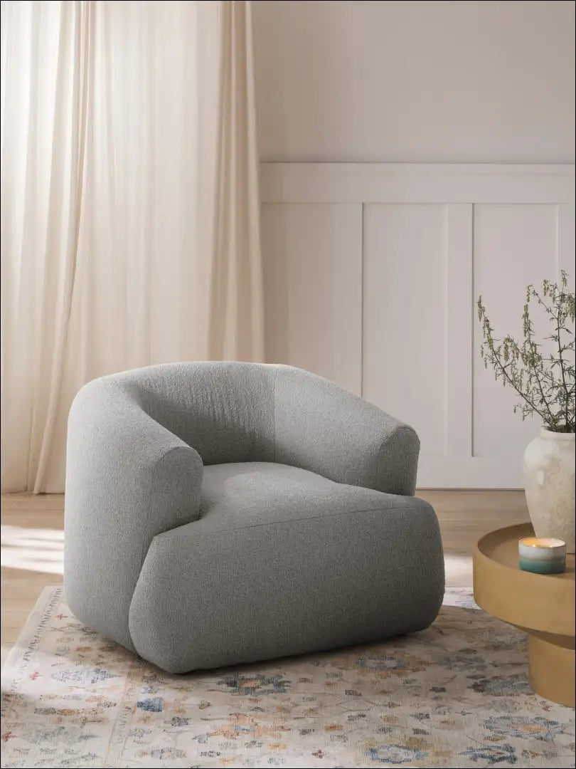 Boucle fotelis MI768 - €500 Save 50% __label:Pristatymas 1-2 d.d., boucle, color-pilka, foteliai, material-poliesteris