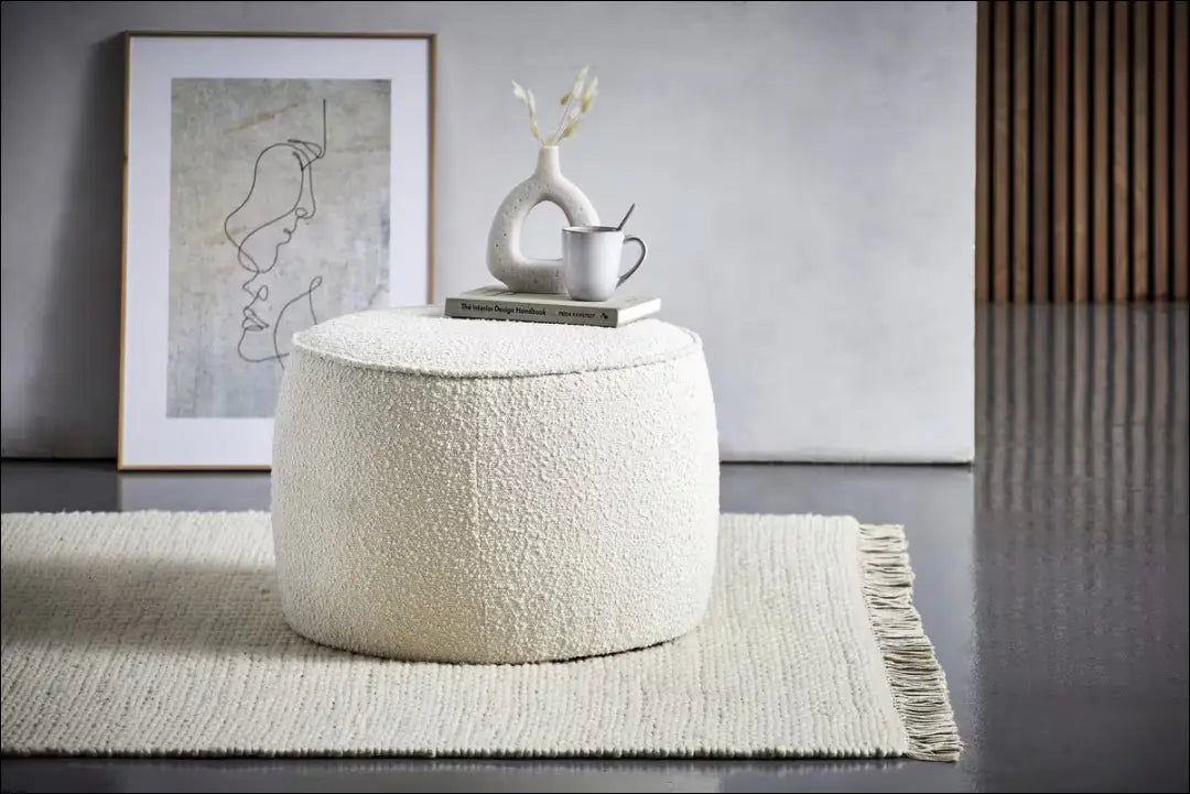 Boucle pufas MI1004 - €59 Save 50% 50-100, __label:Pristatymas 1-2 d.d., color-balta, material-poliesteris Balta