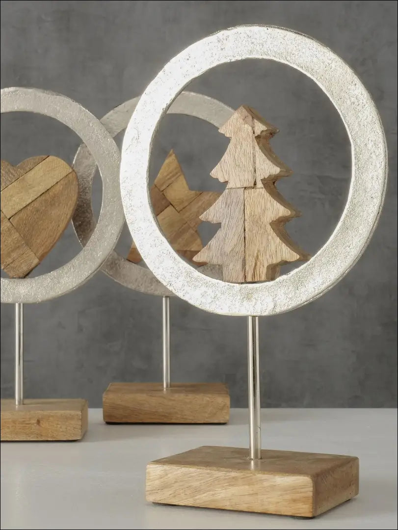 Dekoracijų komplektas (3vnt) DI4910 - €25 Save 50% 25-50, __label:Pristatymas 1-2 d.d., color-ruda, color-sidabrine,