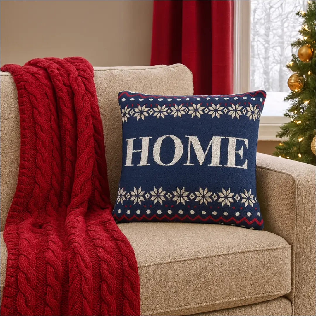 Dekoratyvinė megzta pagalvėlė DI4328 - €13 Save 50% __label:Pristatymas 1-2 d.d., color-balta, color-melyna,