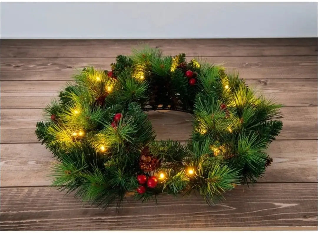 Dekoratyvinis LED vainikas DI10724 - €18 Save 50% __label:Pristatymas 1-2 d.d., color-zalia, kaledos,