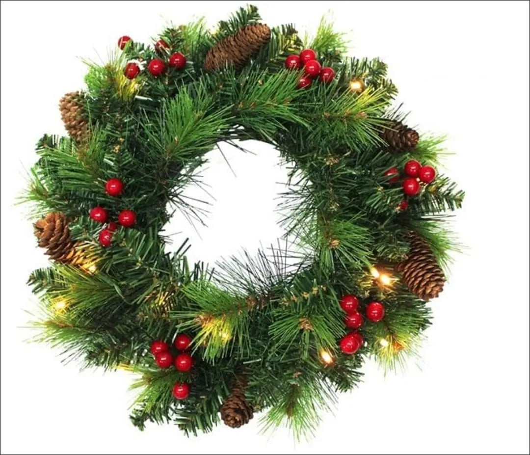 Dekoratyvinis LED vainikas DI10724 - €18 Save 50% __label:Pristatymas 1-2 d.d., color-zalia, kaledos,