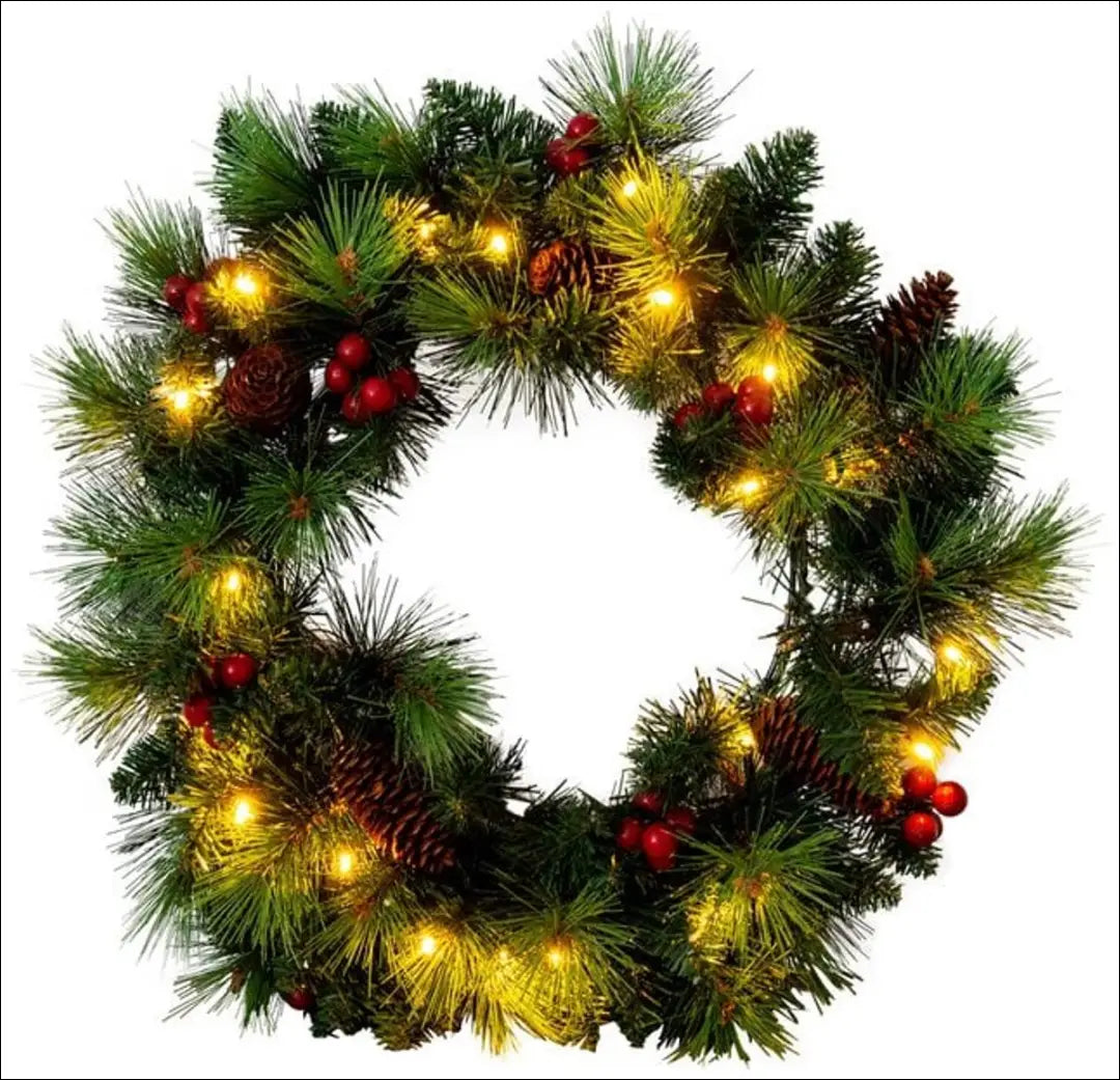 Dekoratyvinis LED vainikas DI10724 - €18 Save 50% __label:Pristatymas 1-2 d.d., color-zalia, kaledos,