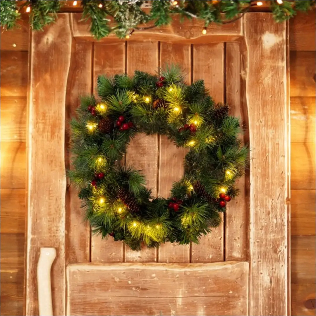 Dekoratyvinis LED vainikas DI10724 - €18 Save 50% __label:Pristatymas 1-2 d.d., color-zalia, kaledos,