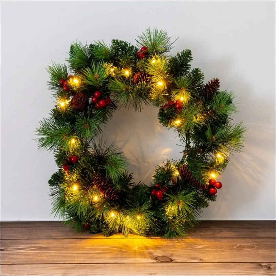Dekoratyvinis LED vainikas DI10724 - €18 Save 50% __label:Pristatymas 1-2 d.d., color-zalia, kaledos,