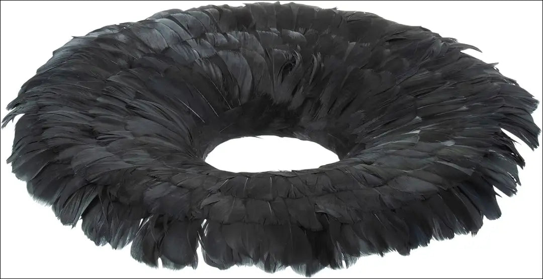 Dekoratyvinis plunksnų vainikas DI10710 - €30 Save 50% 25-50, __label:Pristatymas 1-2 d.d., color-juoda, dekoracijos,