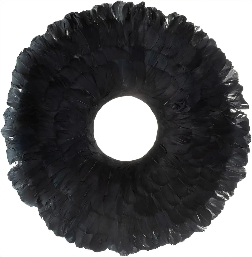 Dekoratyvinis plunksnų vainikas DI10710 - €30 Save 50% 25-50, __label:Pristatymas 1-2 d.d., color-juoda, dekoracijos,