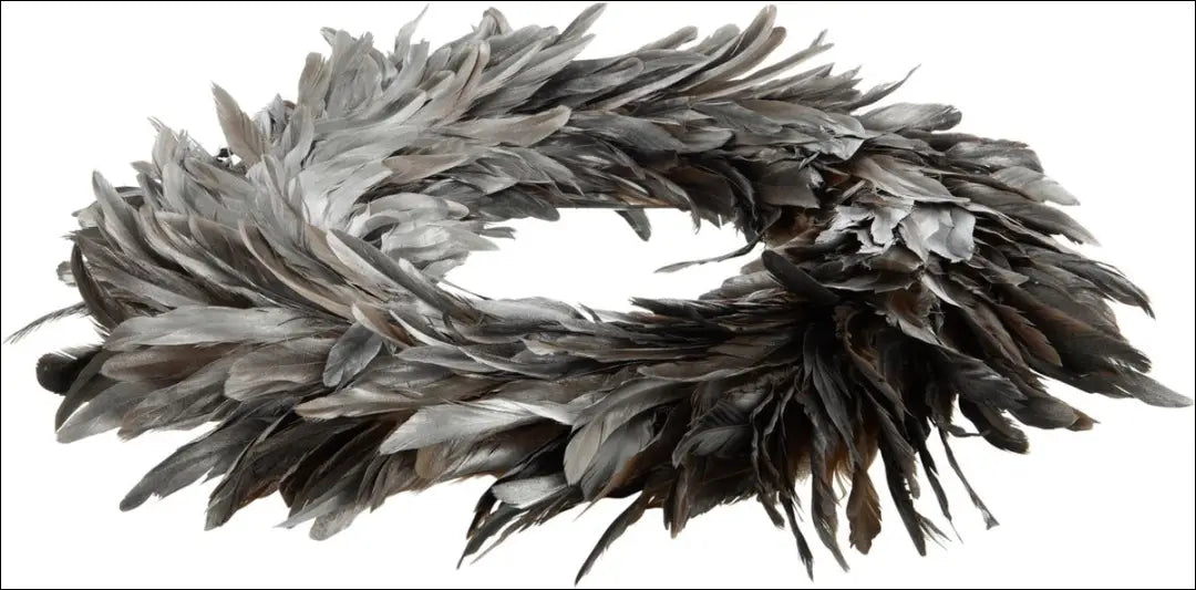 Dekoratyvinis plunksnų vainikas DI10762 - €15 Save 60% __label:Pristatymas 1-2 d.d., color-sidabrine, dekoracijos,