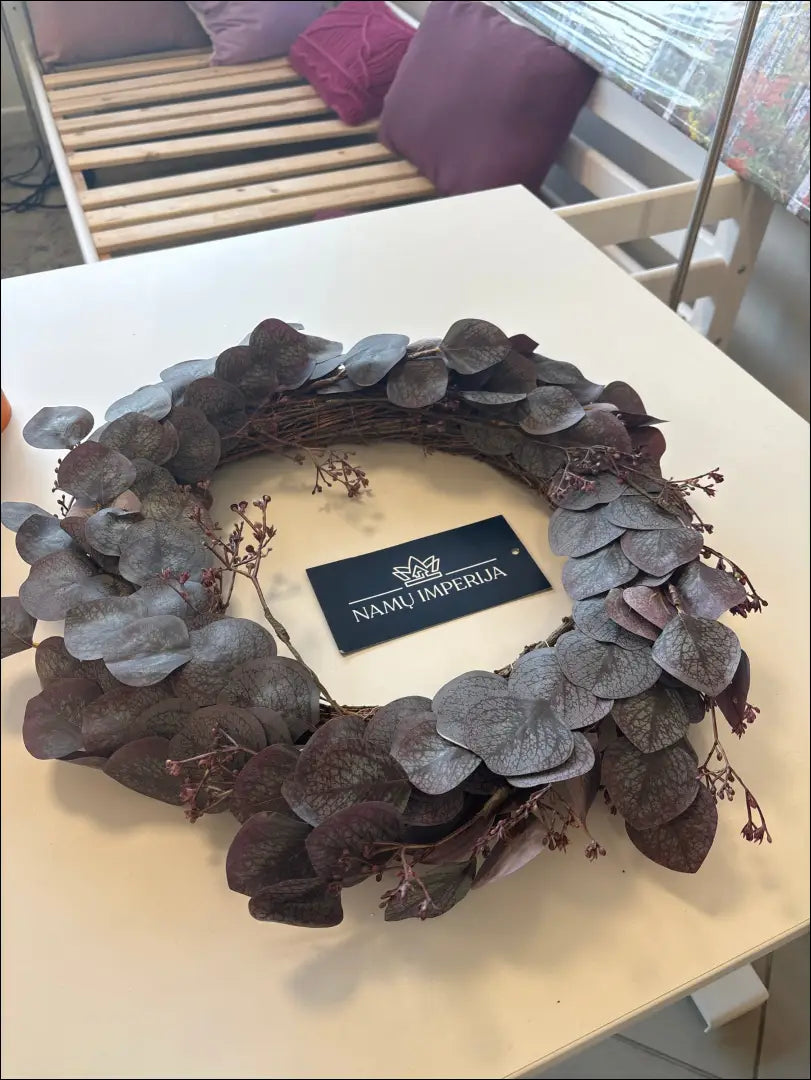 Dekoratyvinis vainikas DI10705 - €32 Save 50% 25-50, __label:Pristatymas 1-2 d.d., augalai, color-ruda, color-violetine