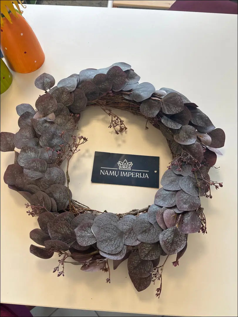 Dekoratyvinis vainikas DI10705 - €32 Save 50% 25-50, __label:Pristatymas 1-2 d.d., augalai, color-ruda, color-violetine