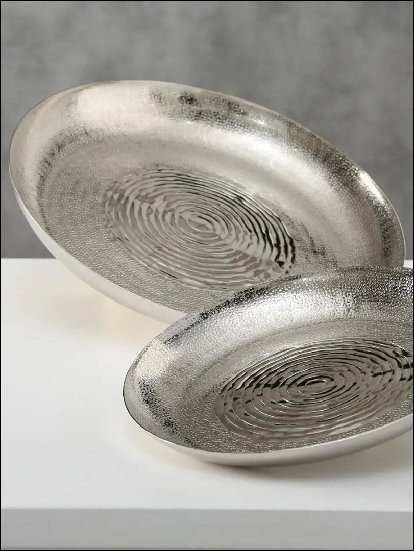 Dekoratyvinių padėklų komplektas (2vnt) DI2898 - €26 Save 65% 25-50, __label:Pristatymas 1-2 d.d., color-sidabrine,